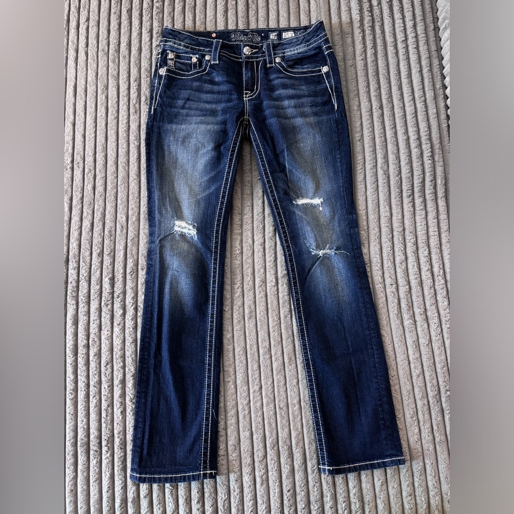 Miss Me cuffed straight distressed